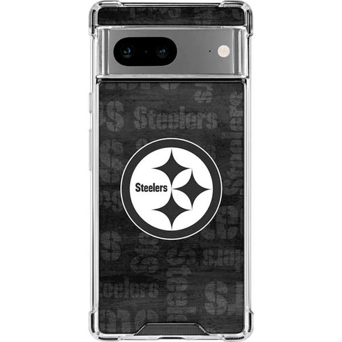 NFL Pittsburgh Steelers Black & White Google Pixel 7a Clear Case
